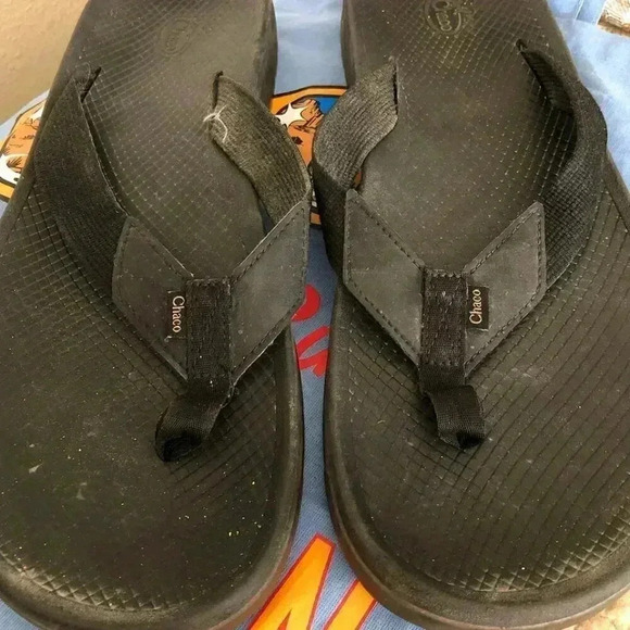 Chaco's Men's Black Flip Flop Size 14 - Picture 1 of 4